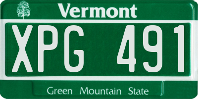 VT license plate XPG491