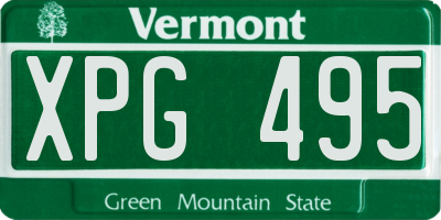 VT license plate XPG495