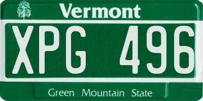 VT license plate XPG496