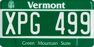 VT license plate XPG499