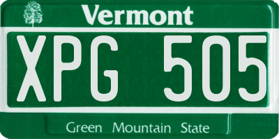 VT license plate XPG505