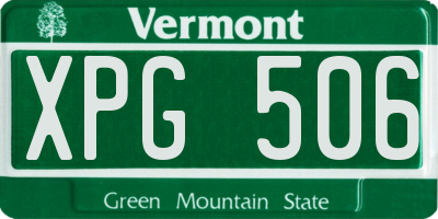 VT license plate XPG506