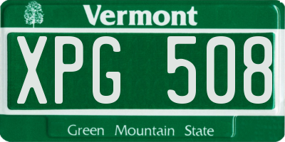 VT license plate XPG508