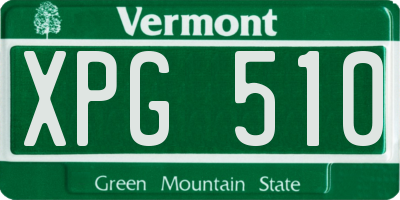 VT license plate XPG510