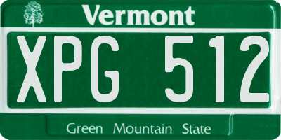 VT license plate XPG512