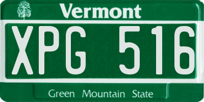 VT license plate XPG516