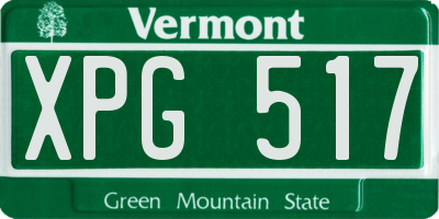 VT license plate XPG517