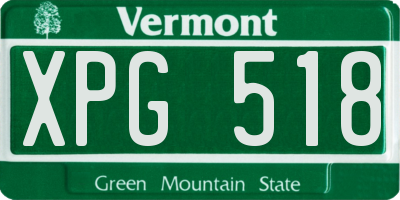 VT license plate XPG518