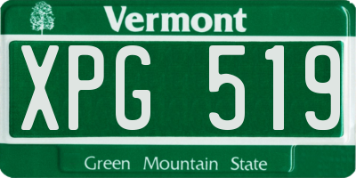 VT license plate XPG519