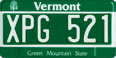 VT license plate XPG521