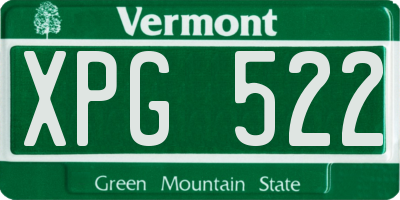 VT license plate XPG522