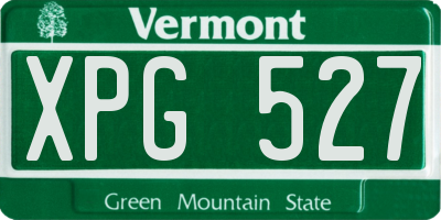 VT license plate XPG527