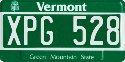 VT license plate XPG528