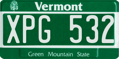 VT license plate XPG532