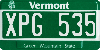 VT license plate XPG535