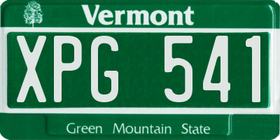 VT license plate XPG541