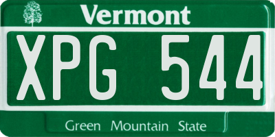 VT license plate XPG544