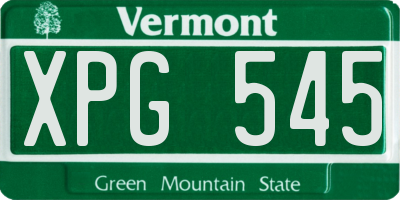 VT license plate XPG545