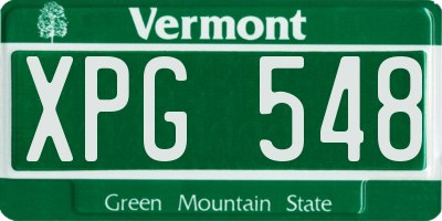 VT license plate XPG548