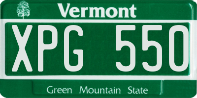 VT license plate XPG550