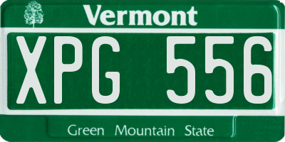 VT license plate XPG556