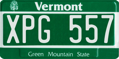 VT license plate XPG557