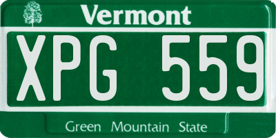 VT license plate XPG559