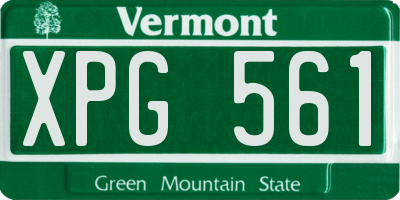 VT license plate XPG561