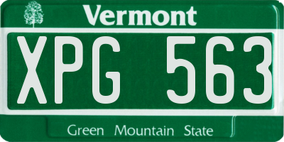 VT license plate XPG563