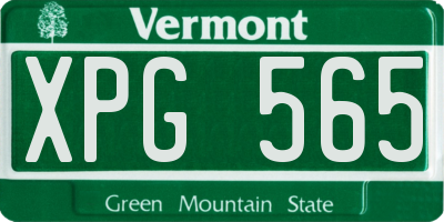 VT license plate XPG565