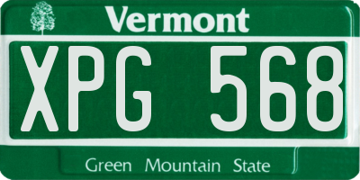 VT license plate XPG568