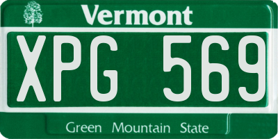 VT license plate XPG569