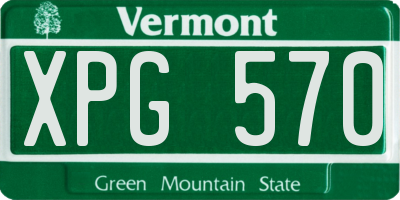 VT license plate XPG570