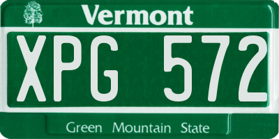 VT license plate XPG572