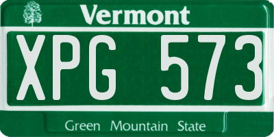 VT license plate XPG573