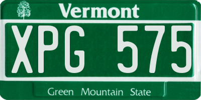 VT license plate XPG575