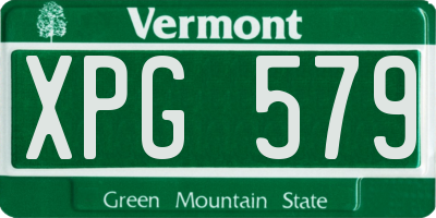 VT license plate XPG579