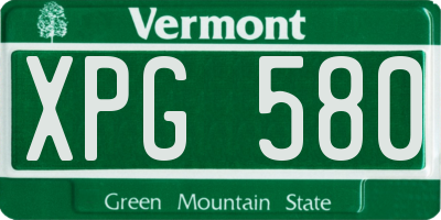 VT license plate XPG580