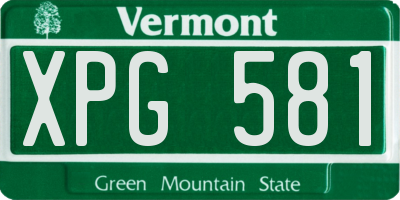 VT license plate XPG581