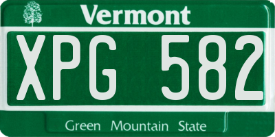 VT license plate XPG582