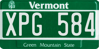 VT license plate XPG584