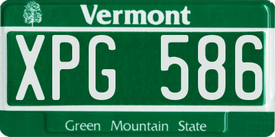 VT license plate XPG586