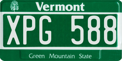 VT license plate XPG588