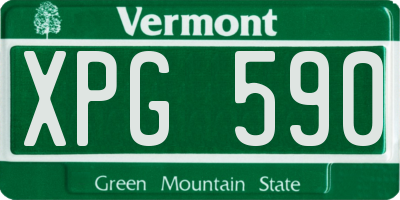 VT license plate XPG590