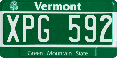 VT license plate XPG592