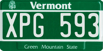 VT license plate XPG593