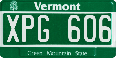 VT license plate XPG606