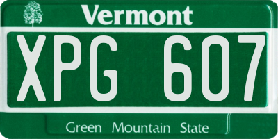 VT license plate XPG607