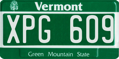 VT license plate XPG609