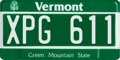 VT license plate XPG611